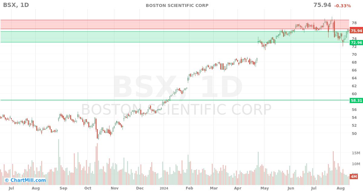 BSX Daily chart on 2024-08-13